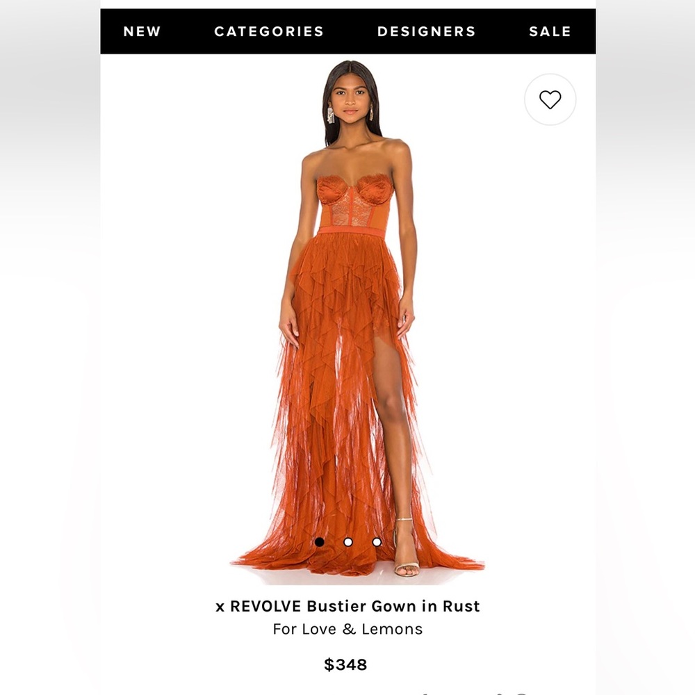 For Love & Lemons REVOLVE Bustier Gown in Rust